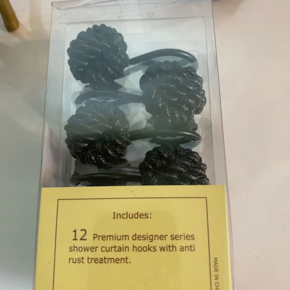 Black Shower Curtain Hooks Rings: